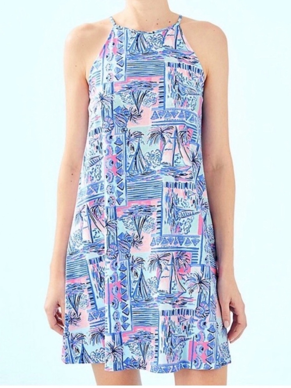 Lilly Pulitzer Margot Swing Dress in Yeah Buoy Sail Print Blue XS